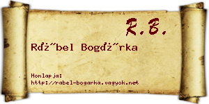 Rábel Bogárka névjegykártya